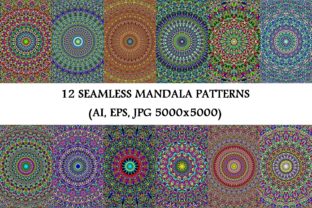 12 Floral Mandala Seamless Patterns for Creative Projects