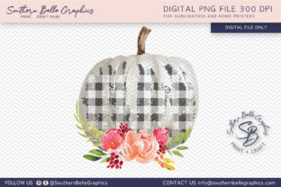 Floral and Buffalo Plaid White Digital Design Asset