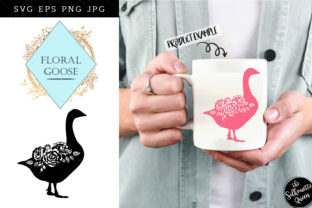 Floral Goose Silhouette Vector: Versatile Design Asset