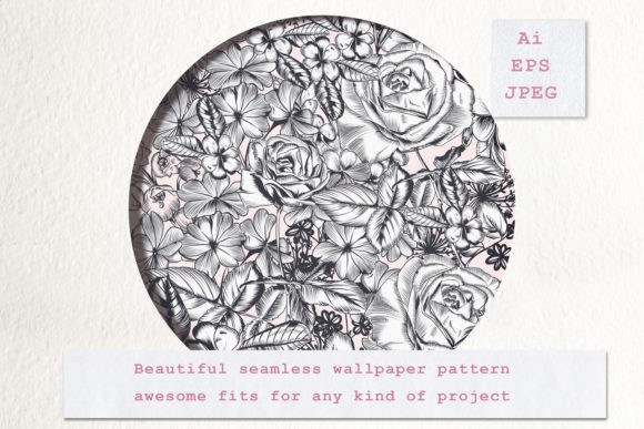 Floral Mood- Seamless Vector Pattern 6: Elevating Projects with Authentic Vintage Elegance