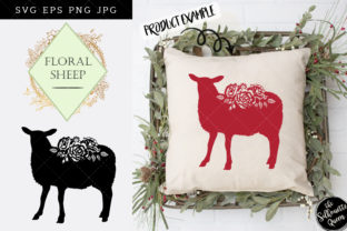 Floral Sheep Silhouette: Versatile Vector Art