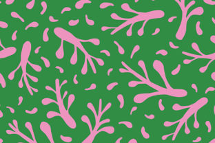 Green and Pink Seamless Design Floral Patterns