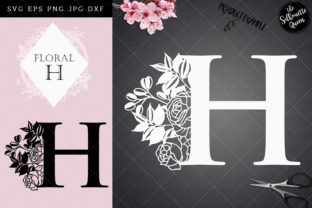 H Floral Letter Design: Versatile Silhouette Assets