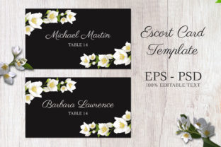 Jasmine Floral Escort Card Template: Elegant Simplicity for Modern Wedding Stationery