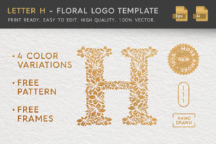 Letter H Floral Logo Template Guide
