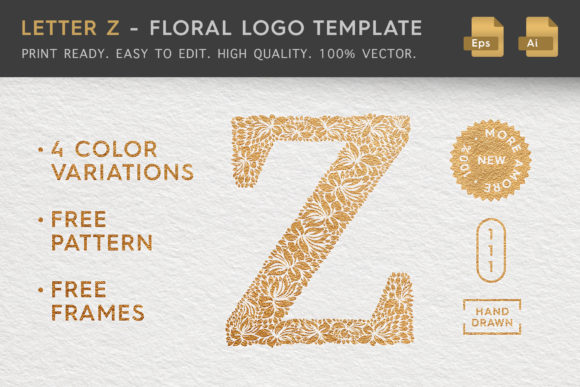 Letter Z Floral Logo Template: Elegant Branding