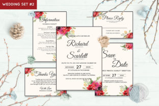 Wedding Invitation Set 2 Floral Style